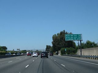 This mileage sign provides the distance to the next three exits along California 99 north: Exit 294A, 47th Avenue east; Exit 294B, 47th Avenue west; and Exit 295, Fruitridge Road and Martin Luther King, Jr. Boulevard.