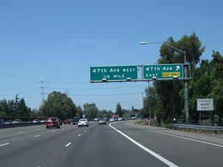 Northbound California 99 reaches Exit 294A, 47th Avenue east. The interchange between California 99 and 47th Avenue is a cloverleaf. The next off-ramp connects California 99 north to Exit 294B, 47th Avenue west.
