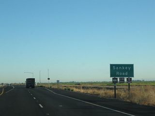 The next intersection along northbound California 99 is with Sankey Road.