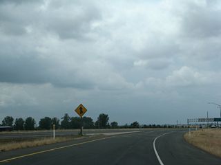 California 99 and California 149 merge together soon thereafter. California 149 will end as California 99 merges onto the freeway from the right.