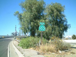 A begin California 103 shield was previously posted just ahead of the viaduct spanning the Union Pacific Railroad.