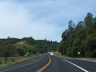 Even as traffic merges onto California 108 west from California 49 south, the bypass remains with only two lanes.