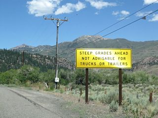 California 108 travels west from U.S. 395 and Sonora Junction over Sonora Pass within the Sierra Nevada. Trucks are not advised for this narrow, winding route over the mountains.