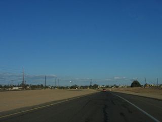 The merge between the two eastbound lanes is relatively easy due to the limited amount of traffic seen on this stretch of highway.