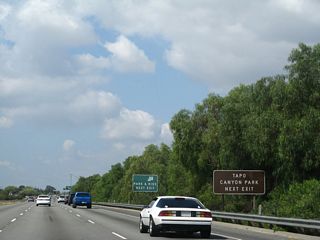 Tapo Canyon Road leads north from Exit 27 to Tapo Canyon Park.