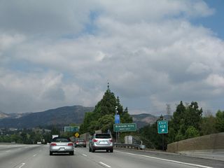 The gore point is signed with the actual exit number (Exit 40B, Hayvenhurst Avenue) even though the advance signs do not have the exit number yet. Use Exit 40A, Balboa Avenue, to the Granada Hills district of Los Angeles.