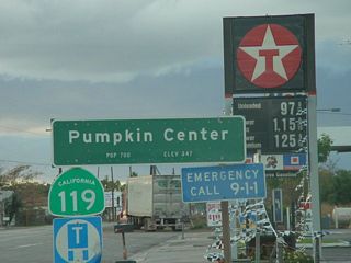 This is the first California 119 west reassurance shield after the California 99 interchange in Pumpkin Center in rural Kern County.