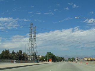 In Santa Clarita, former California 126 used to follow westbound Magic Mountain Parkway from San Fernando Road/Boquet Canyon Road west to Interstate 5. This bridge carries Magic Mountain Parkway after the San Fernando Road intersection.
