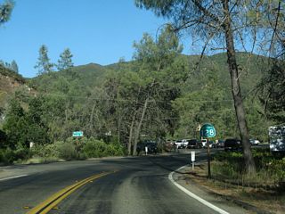 South from Berryessa-Knoxville Road, SR 128 follows Capell Valley Road along Capell Creek.