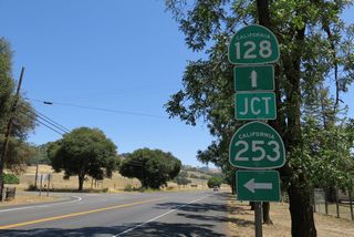 SR 253 travels 17.18 miles east to U.S. 101 on the southern outskirts of Ukiah. SR 128 proceeds 27 miles southeast to Cloverdale.