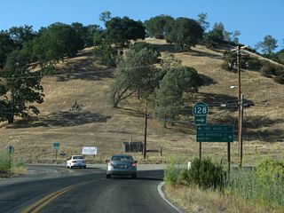 Chiles-Pope Valley Road stems 12 miles north from SR 128 (Sage Canyon Road) to Pope Valley (12 miles) and Butts Canyon.