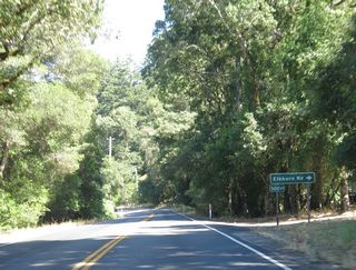 Elkhorn Road stems south from SR 128 to homesteads in the adjacent hills.