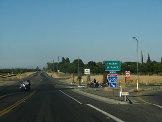 Yolo County Route E-6 commences east toward Davis along Russell Boulevard from I-505/SR 128.