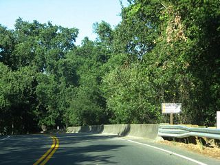 Immediately east of Bale Slough is the 1981 bridge taking SR 128 across the Napa River.