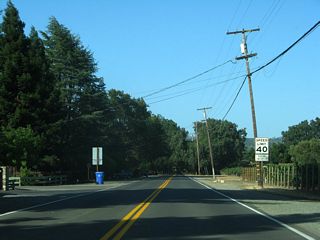 Vineyards and wineries are located along California 128 as the state highway crosses the Napa Valley.