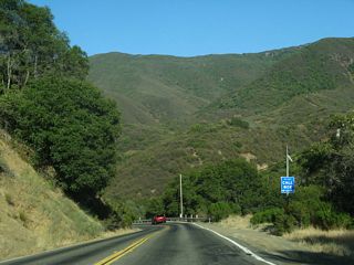 Navigating through numerous S-curves, SR 128 ascends from Cherry Valley to East Mitchel Canyon and Markley Canyon in the Vaca Mountains.
