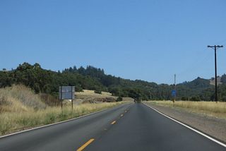 SR 128 proceeds southward from SR 253 through southern reaches of pastoral Anderson Valley to Robinson Creek.