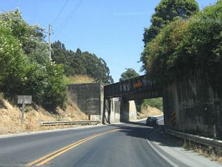 California 129 passes under this railroad subway, which dates to 1931.
