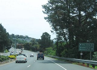 Initially, California 131 is a four-lane, divided highway. Plans had called for expansion of Tiburon Boulevard to four lanes for much of its length, but that plan was never enacted. The first traffic signal along eastbound California 131 (Tiburon Boulevard) is for Bay Vista Drive and Strawberry Drive/Belvedere Drive.