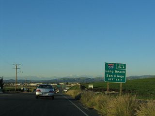 The next interchange along California 133 north is Exits 8A-B, Interstate 405 (San Diego Freeway).