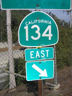 The entrance ramp for SR 134 east from San Rafael Avenue in Pasadena near the Rose Bowl.