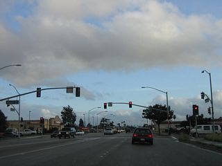 Southbound California 135 and U.S. 101 Business at Grant Street.