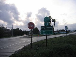 Immediately after departing from U.S. 101 at the Main Street exit in Los Alamos, California 135 turns right (north) on Bell Street, which is the original route of U.S. 101 through Los Alamos.