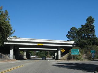 The entrance ramp linking the south end of SR 135 with U.S. 101 north to Santa Maria, San Luis Obispo, Salinas, San Jose, and San Francisco departs from a frontage road extending north from Main Street.