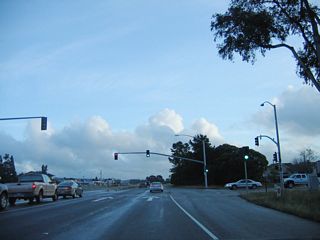 Southbound California 135 (Orcutt Expressway) meets Goodwin Road  and Winter Road.