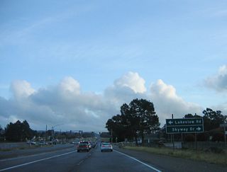 The next intersection along California 135 (Orcutt Expressway) south is with Skyway Drive  and Lakeview Road.