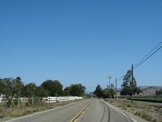 California 135 traverses additional agricultural land south of San Antonio Creek.