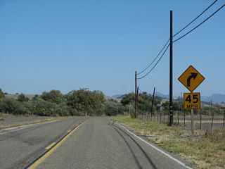 After turning southeast at this point, California 135 will lead into Los Alamos.