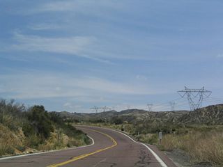 East of Interstate 15, California 138 is windier and narrower than it is west of Interstate 15.