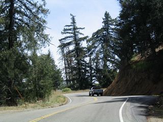 View of California 138 as it ascends a grade along the windy highway in the Enchanted Forest.