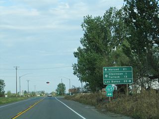 Use California 165 north to Stevinson (one mile) and Turlock (13 miles). To the south, California 165 connects with California 33-152 in Los Banos (20 miles) and eventually with Interstate 5 at Exit 391 near the Dos Amigos Pumping Station and Visitors Center along the California Aqueduct.