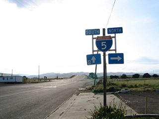 Interstate 5 north heads toward San Francisco, Stockton, and Sacramento while the freeway south travels to Los Angeles.