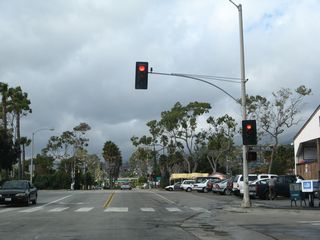 Leaving the coastal intersection with Cabrillo Boulevard in the city of Santa Barbara, northbound Milpas Street proceeds toward a signalized intersection with Calle Puerto Vallarta. This section of city street was not, as far as we know, ever a part of California 144 and never has been under state maintenance.