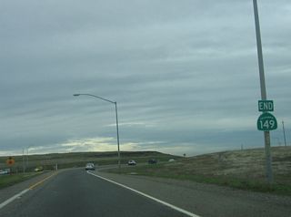 An end shield was posted for California 149 north along the transition ramp to northbound California 99.