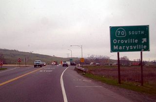 California 70 leads south from the intersection with California 149 to Marysville.