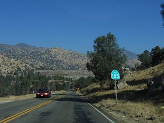 This reassurance marker for SR 155 appears north of the turn off for Keysville South Recreation Site.