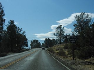 A vista point is located ahead on the left of California 155 (Kernville Road).