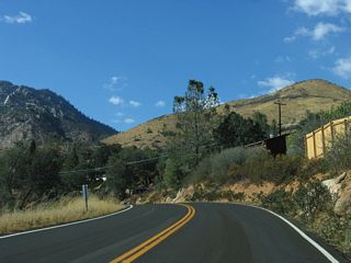 Westbound California 155 (Evans Road) parallels Tillie Creek and then SHirley Creek west into the Greenhorn Mountains.