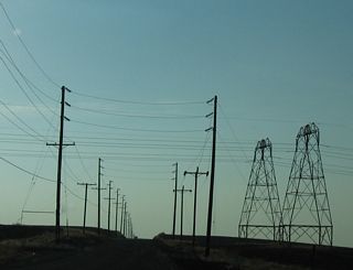 Another set of Southern California Edison power lines cross over California 155. These lines bring hydroelectric power from the Sierra Nevada foothills south to Bakersfield and greater Los Angeles.