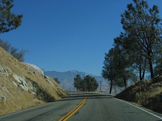 A Southern California Edison power transmission line parallels California 155 as Kernville Road follows the western shore of Lake Isabella reservoir. Phototaken 10/08/06.