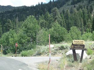 The next intersection connects California 158 to Reversed Creek Campground.