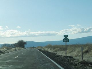 SR 161 passes just south of the Oregon state line before shifting away from the border west across Lake Miller.
