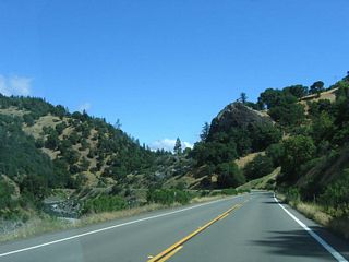 Along California 162, several vistas such as this one allow for views of the Eel River along with the highway as California 162 travels east.