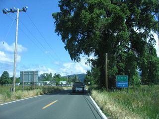 Entering the town ofCovelo, houses can be seen along northbound California 162 as the state highway continues. Covelo had a population of 1,175 as of the 2000 Census.