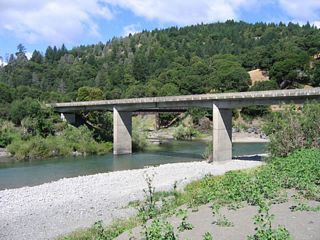 This 1938 bridge carries California State Route 162 over the Eel River.