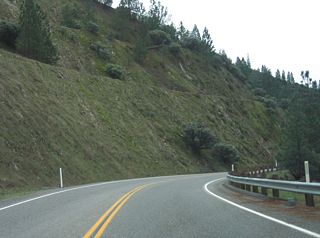 Fairly major rock cuts were needed to route California 162 between the Canyon Creek Bridge and the Bidwell Bar Bridge.